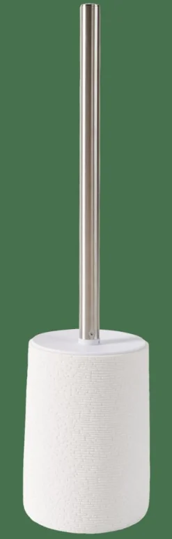 WHITE ELEGANCE Cepillo WC En Soporte Blanco, Plateado
