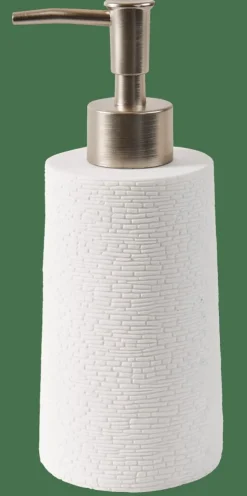WHITE ELEGANCE Dispensador De Jabón Blanco, Plateado
