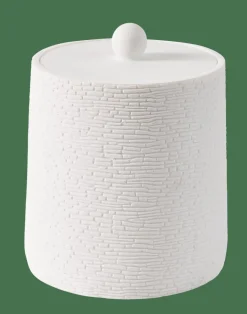 WHITE ELEGANCE Soporte De Algodones Con Tapa Blanco