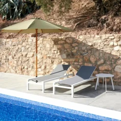 WOOD & VENETO Parasol Set Verde