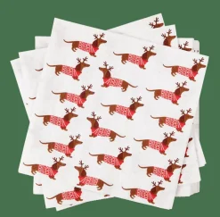 X-MAS DOG Paquete De 20 Servilletas Multicolor