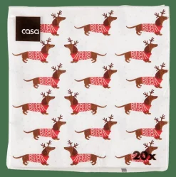 X-MAS DOG Paquete De 20 Servilletas Multicolor