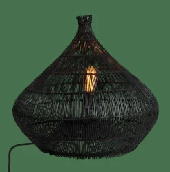 ZALOU Lámpara De Mesa Negro