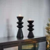 ZIGZAG Soporte Para Vela Pequeña Negro