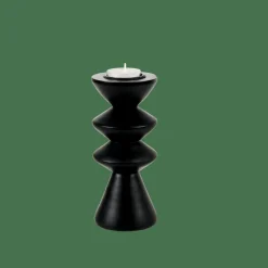 ZIGZAG Soporte Para Vela Pequeña Negro