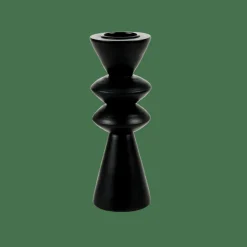 ZIGZAG Soporte Para Vela Pequeña Negro
