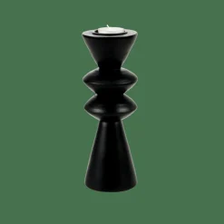 ZIGZAG Soporte Para Vela Pequeña Negro